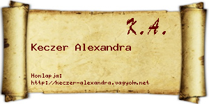 Keczer Alexandra névjegykártya