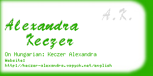 alexandra keczer business card